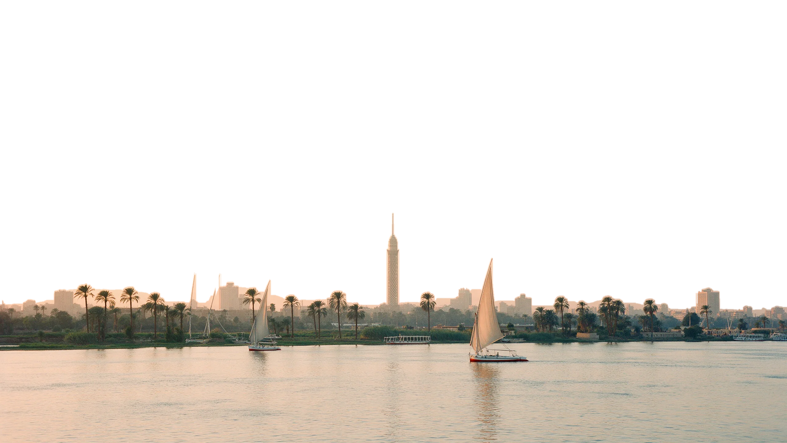 The bell towers and domes of Coptic Cairo at dusk